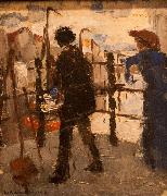 Rik Wouters De schilder op de Hoogbrug in Mechelen painting